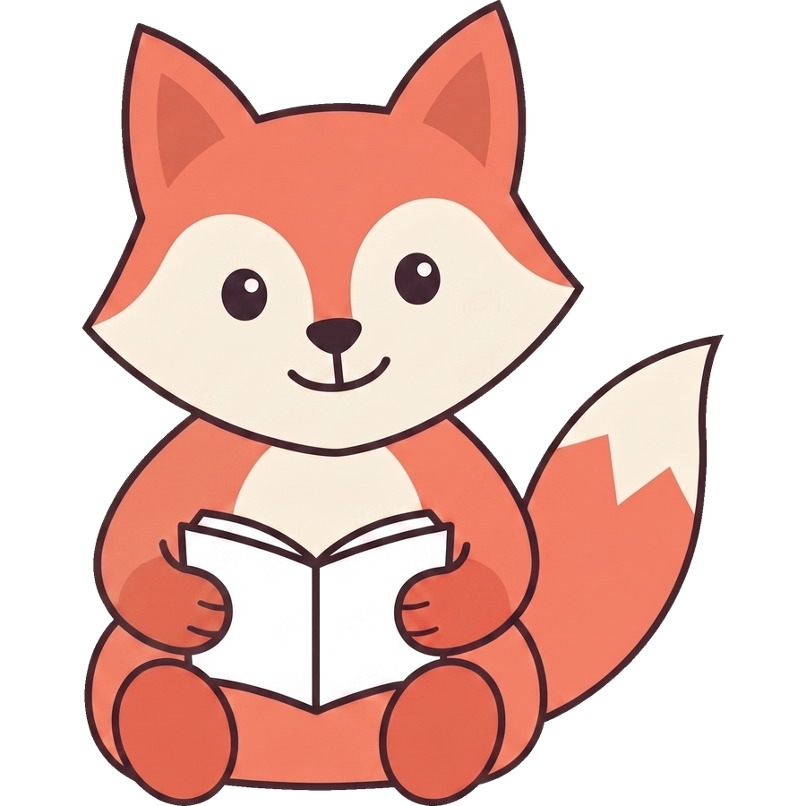 Mascota de Aulixa, un zorro leyendo un libro